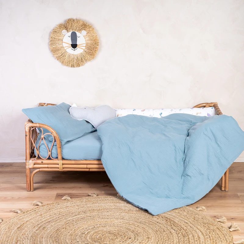 Bettwäsche aus Baumwollmusselin, denim