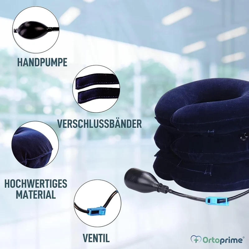 Gerät für die Halswirbeltraktion mit Pumpe
