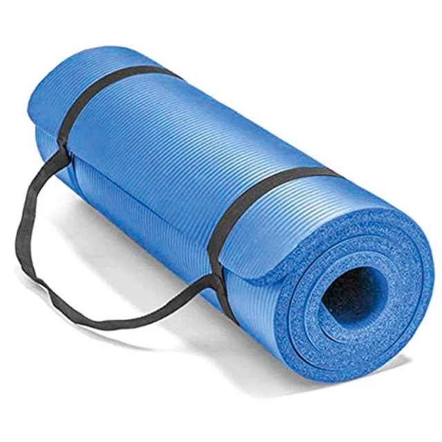 Rutschfeste Yogamatte aus Gummi mit Aufrollbändern