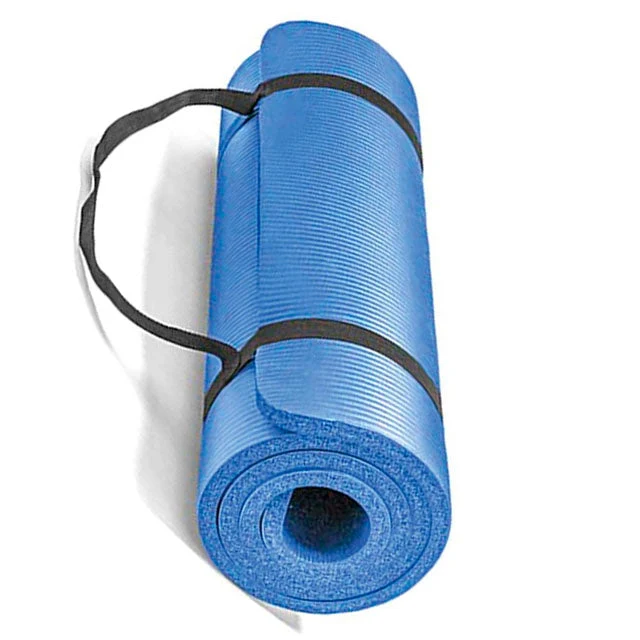 Rutschfeste Yogamatte aus Gummi mit Aufrollbändern