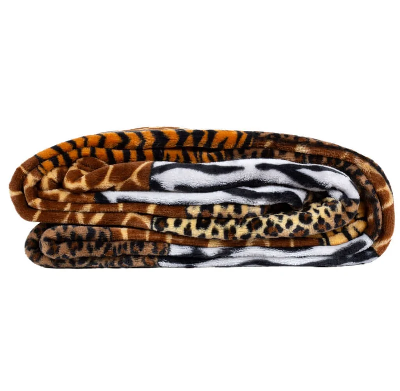 XL Wohndecke Kuscheldecke Animal-Optik Größe 200 x 150cm Tierfell Afrika