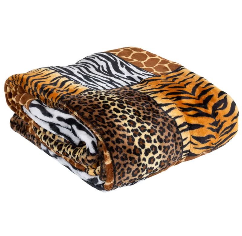 XL Wohndecke Kuscheldecke Animal-Optik Größe 200 x 150cm Tierfell Afrika