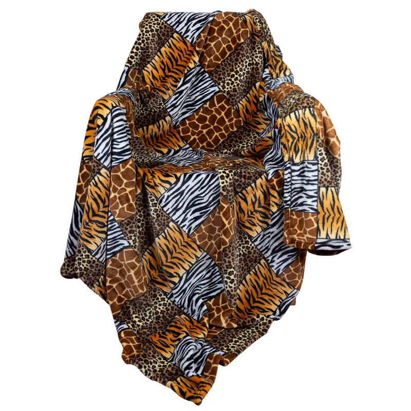 XL Wohndecke Kuscheldecke Animal-Optik Größe 200 x 150cm Tierfell Afrika