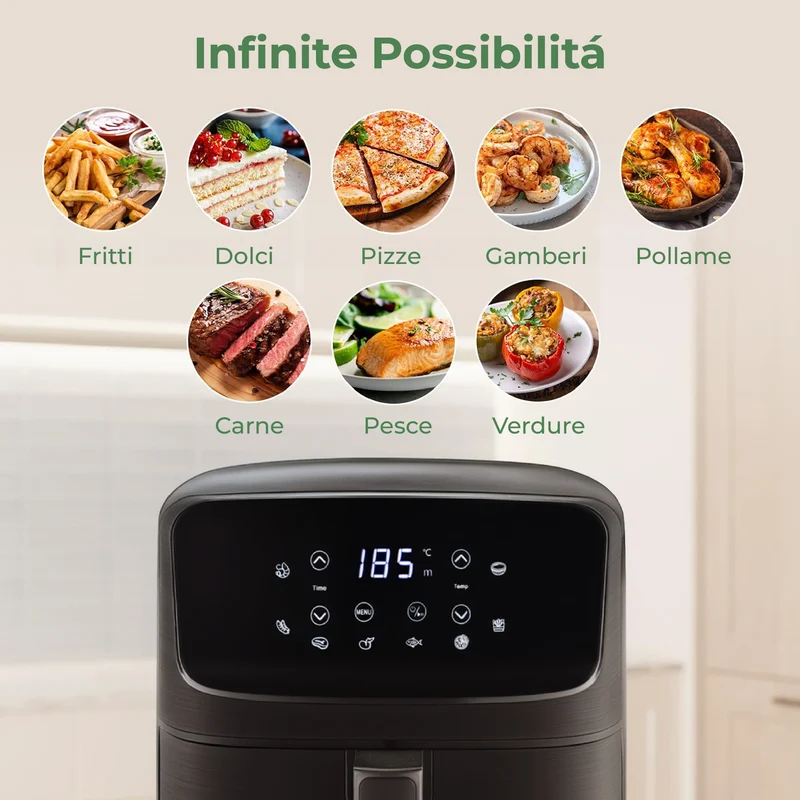 Friggitrice ad Aria 4,2L Digitale con Display LED Touch, Il Gruppone