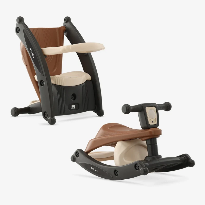 Tobi 2-in-1 Stuhl und Schaukelstuhl - Braun/Creme