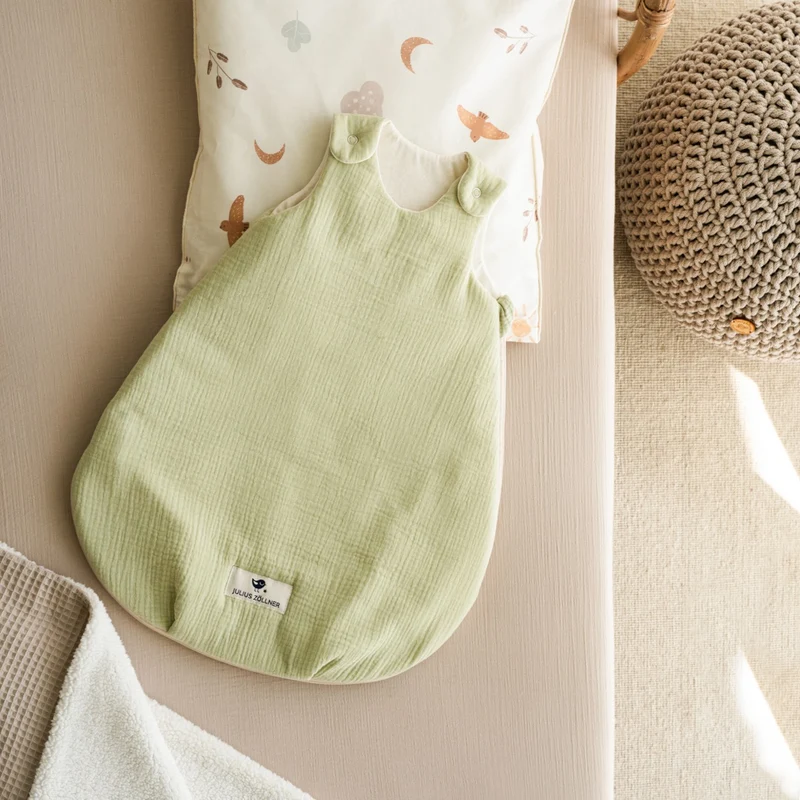 Musselin Babyschlafsack, Lime