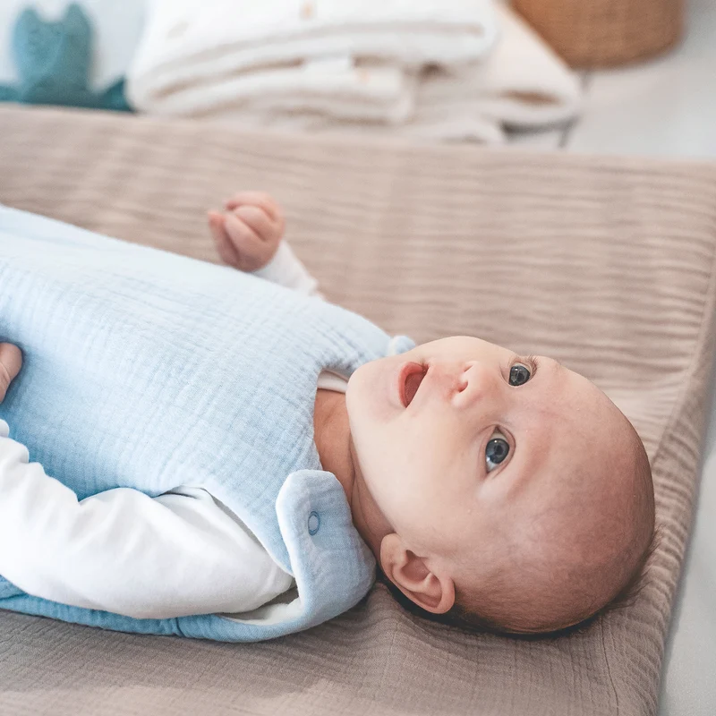 Musselin Babyschlafsack, Denim