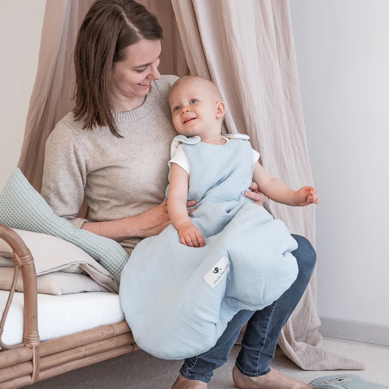 Musselin Babyschlafsack, Denim