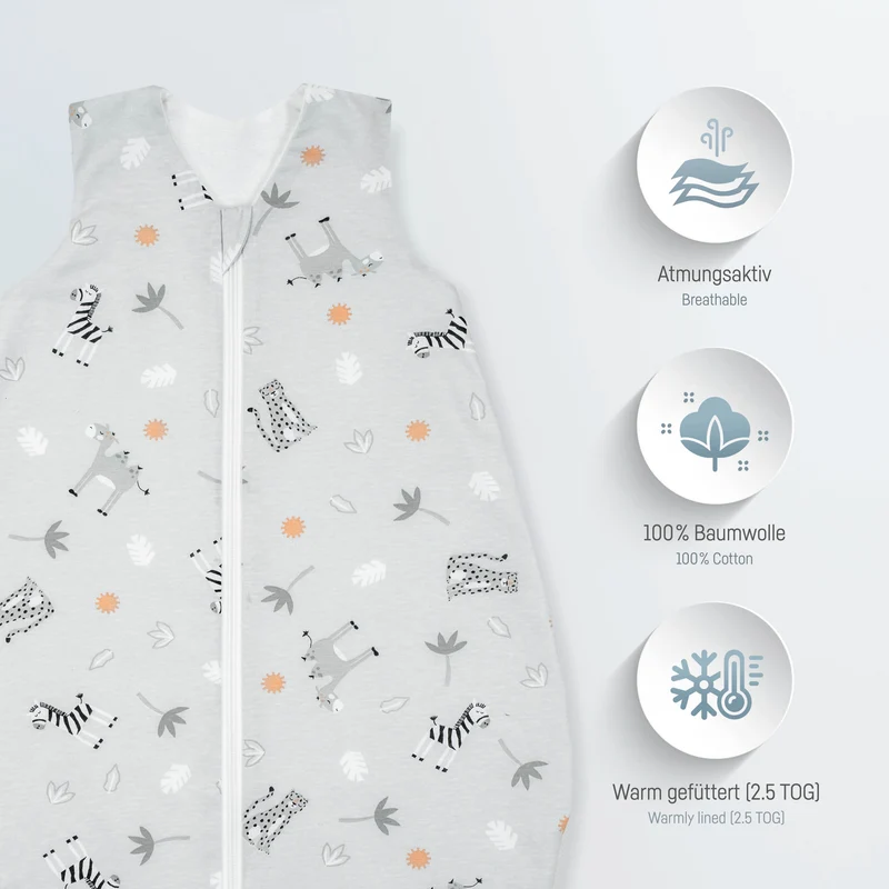 Jersey Schlafsack - Savanne Grau