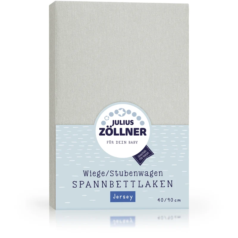 Jersey Spannbettlaken für Wiegen & Stubenwagenmatratzen 90x 40 cm, hellgrau