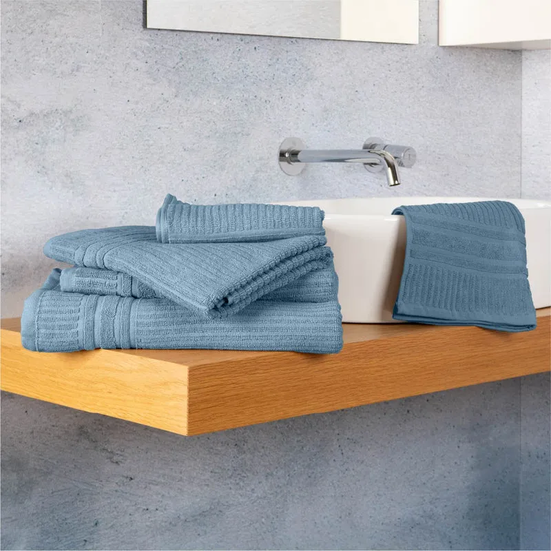 Set Asciugamani 5 Pezzi in Puro Cotone 450 g/m² Certificati OEKO-TEX Il Gruppone