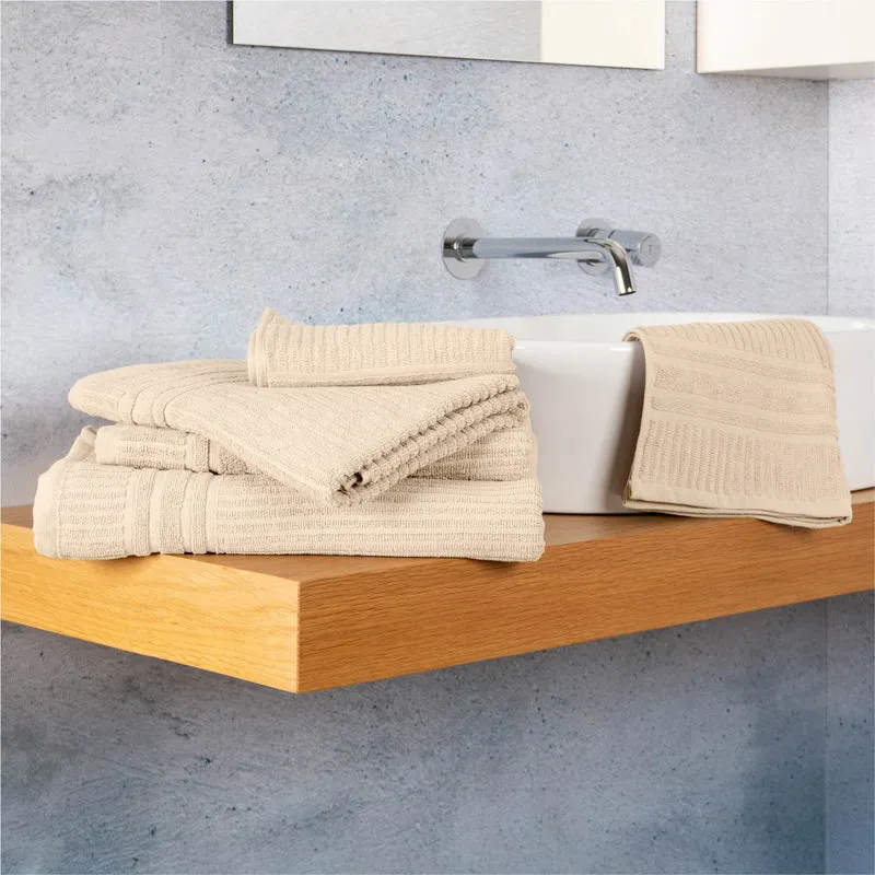 Set Asciugamani 5 Pezzi in Puro Cotone 450 g/m² Certificati OEKO-TEX Il Gruppone