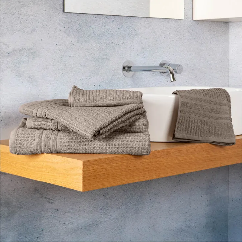 Set Asciugamani 5 Pezzi in Puro Cotone 450 g/m² Certificati OEKO-TEX Il Gruppone