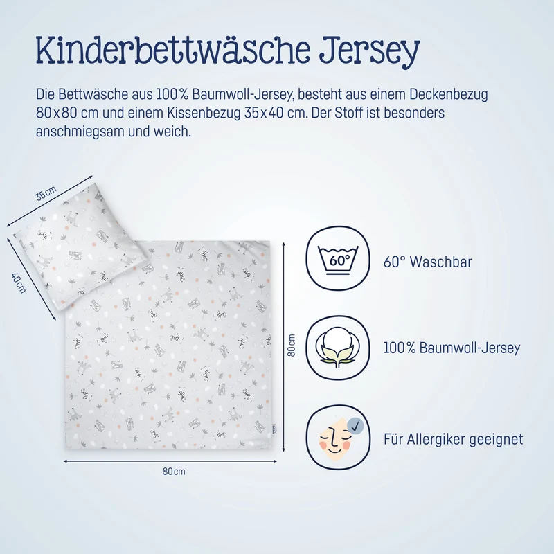 Jersey Bettwäsche Savanne Grau