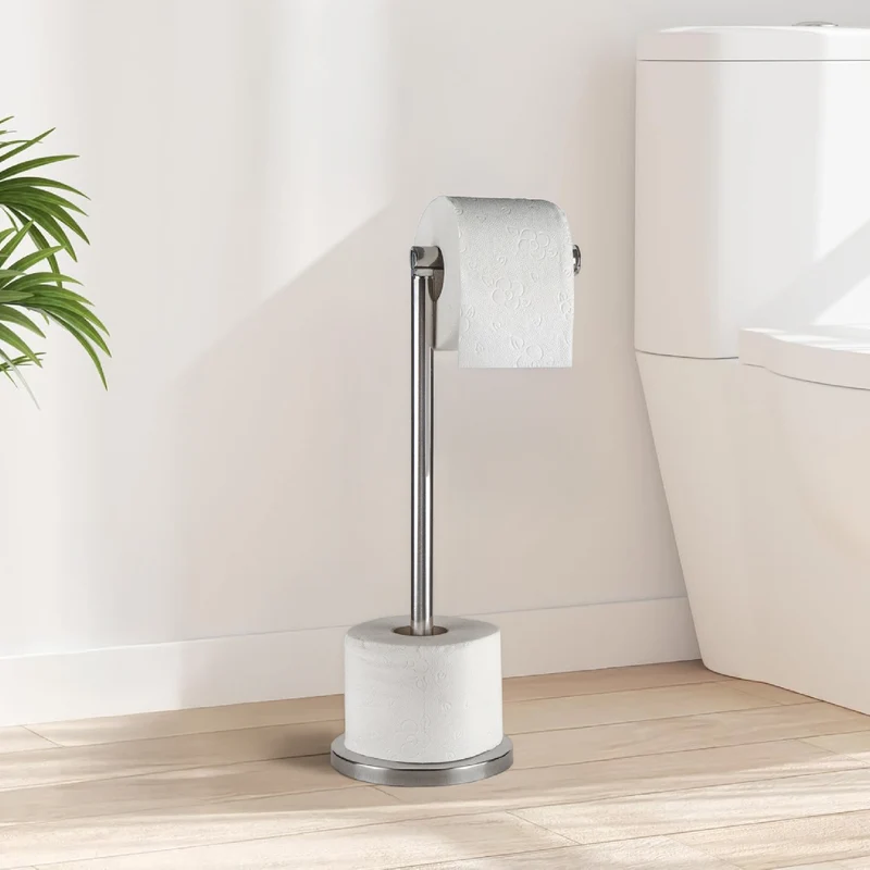 Piantana Portarotolo con Scopino in Metallo Antiruggine Design Moderno Il Gruppone