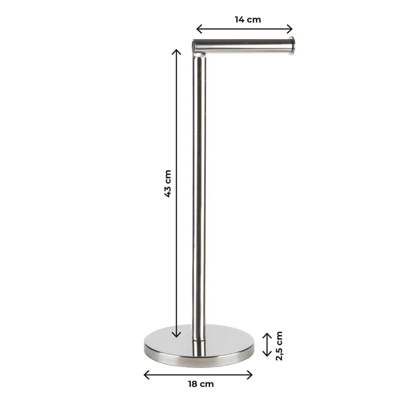 Piantana Portarotolo con Scopino in Metallo Antiruggine Design Moderno Il Gruppone
