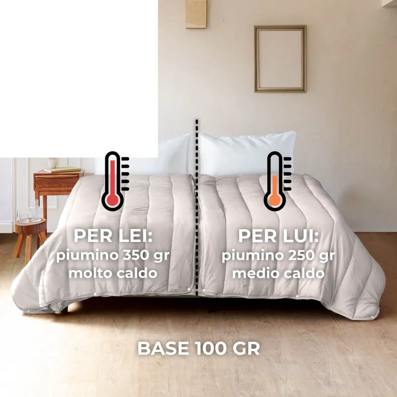Piumino 4 Stagioni Matrimoniale con Calore Differenziato Modulabile con Bottoni Clip Il Gruppone