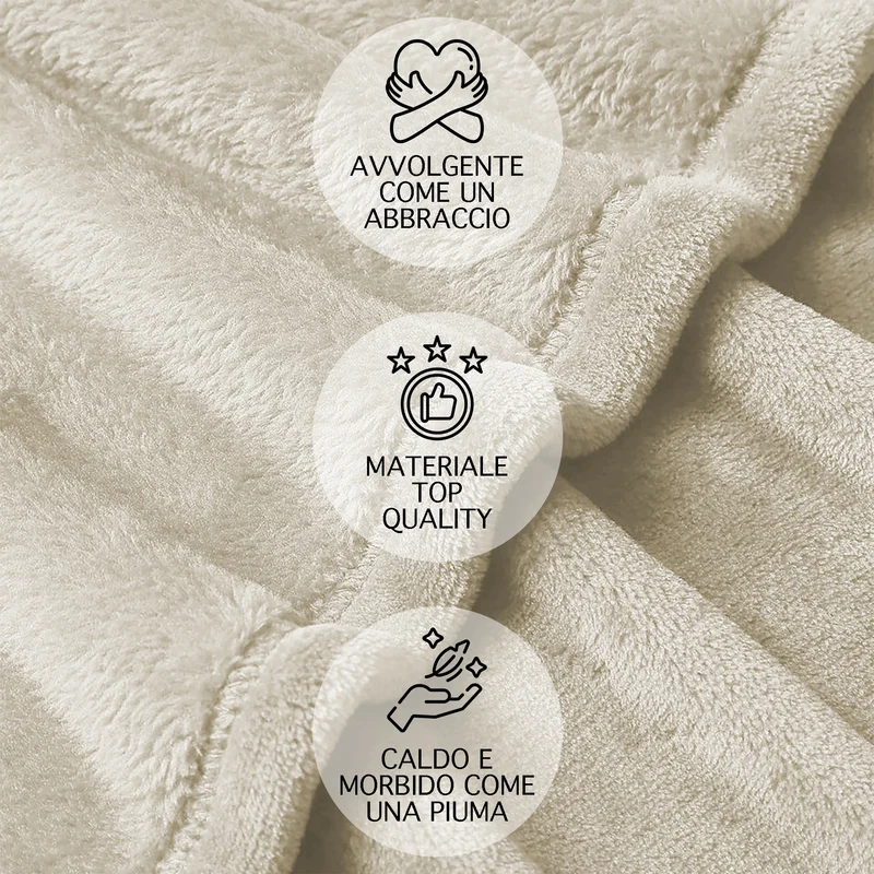 Coperta Invernale in Pile 280 g/mq Tinta Unita Il Gruppone