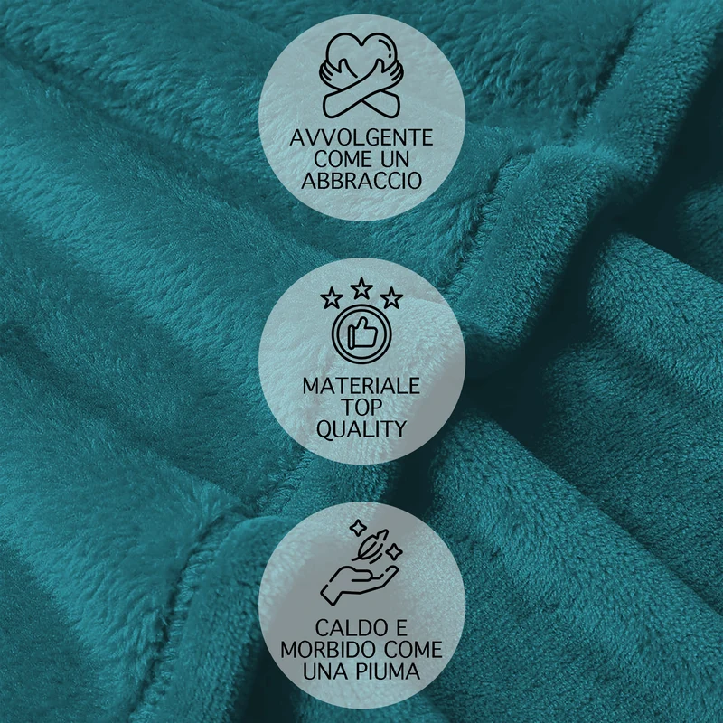 Coperta Invernale in Pile 280 g/mq Tinta Unita Il Gruppone