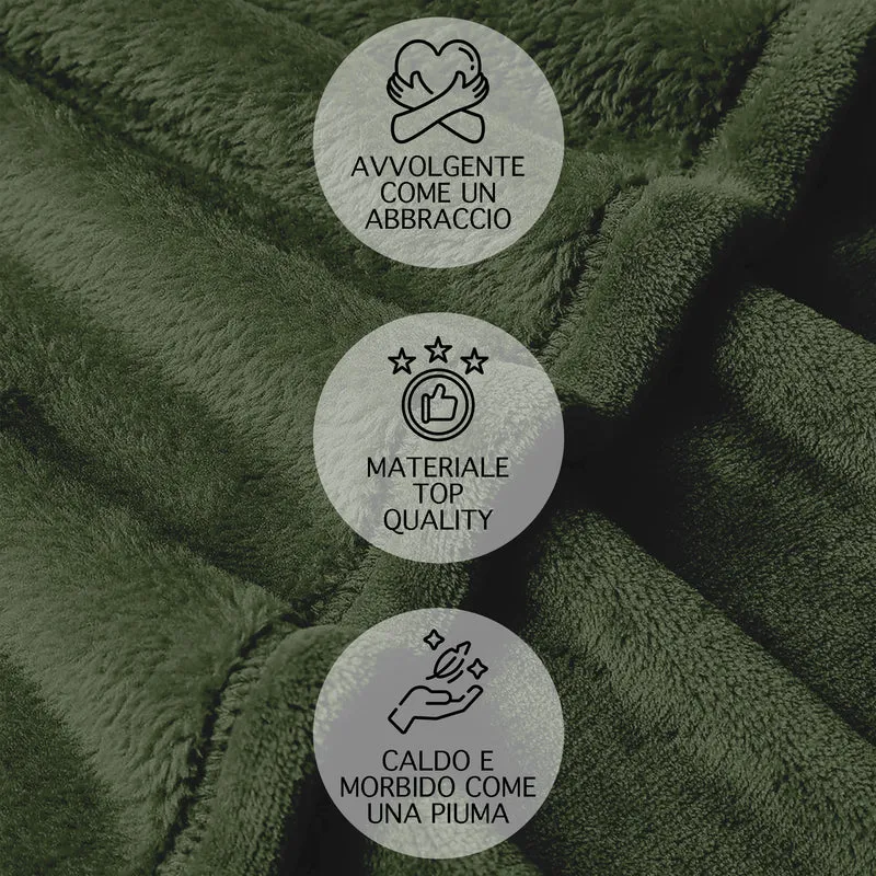 Coperta Invernale in Pile 280 g/mq Tinta Unita Il Gruppone