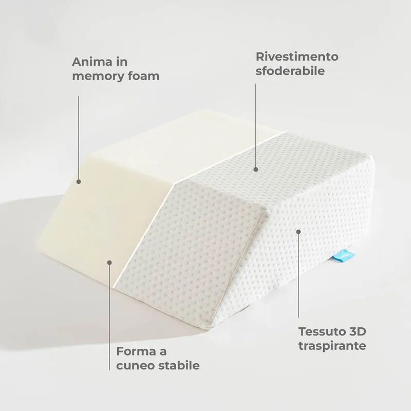 Cuscino Ergonomico Gambe in Memory Foam Ortopedico con Federa Rimovibile Il Gruppone