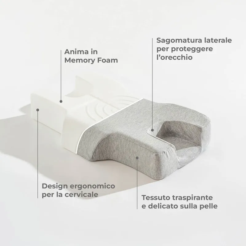 Cuscino Antirughe Ergonomico in Memory Foam con Federa Rimovibile Il Gruppone