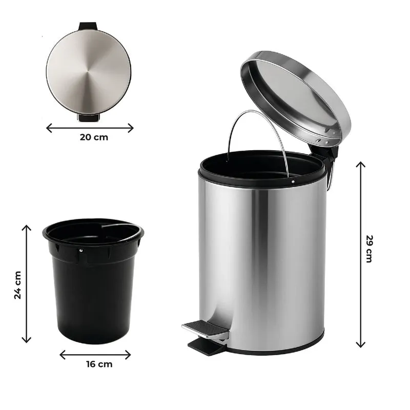 Cestino Bagno Acciaio Inox 5 Litri Il Gruppone