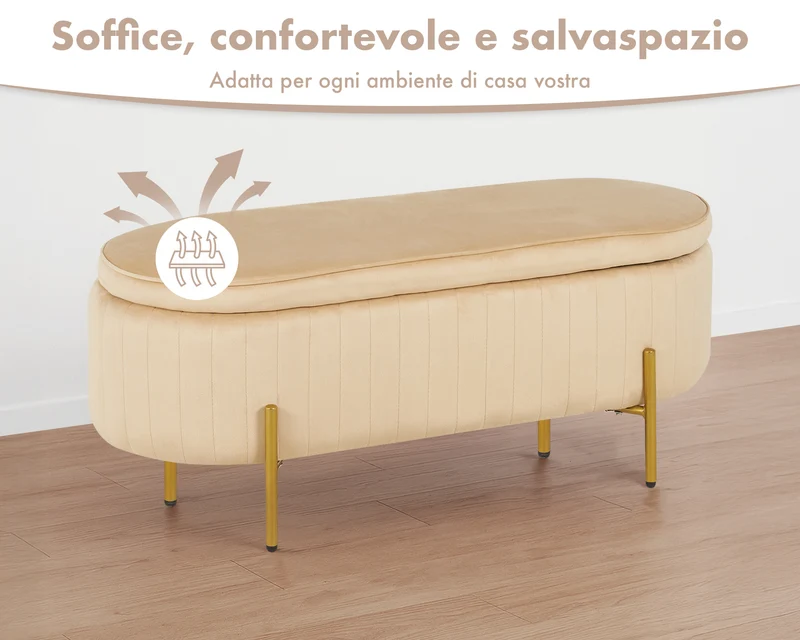 Panca Imbottita Velluto Contenitore XXL Il Gruppone