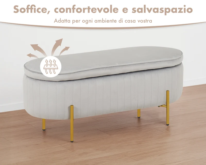 Panca Imbottita Velluto Contenitore XXL Il Gruppone
