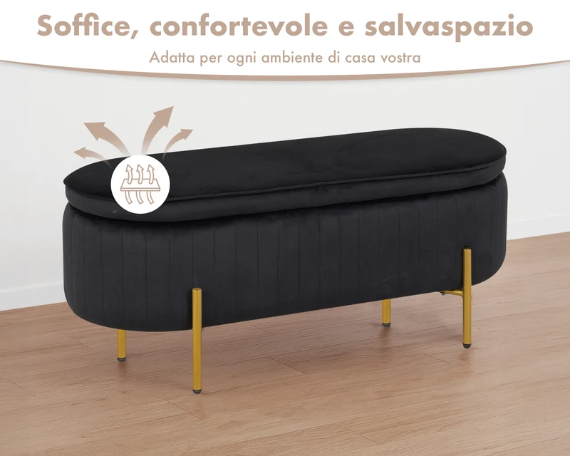 Panca Imbottita Velluto Contenitore XXL Il Gruppone
