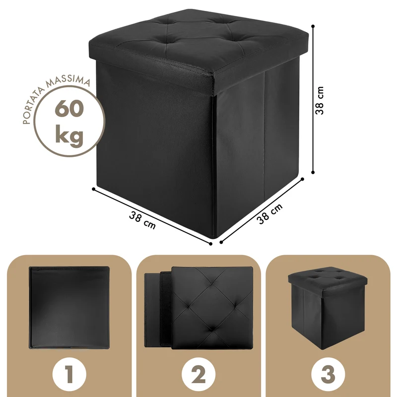 Pouf Poggiapiedi In Ecopelle 2 In 1 Il Gruppone