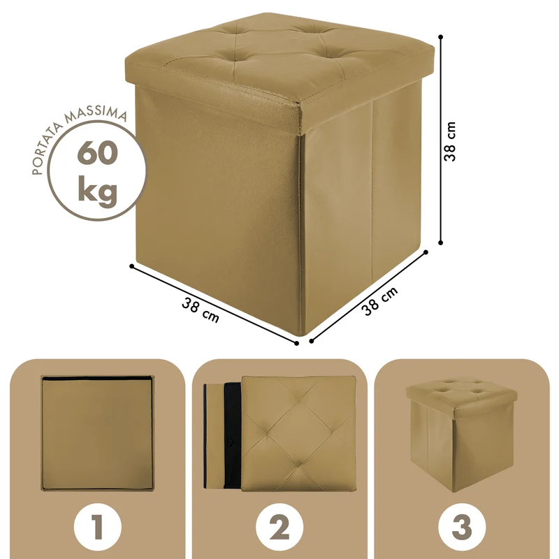 Pouf Poggiapiedi In Ecopelle 2 In 1 Il Gruppone
