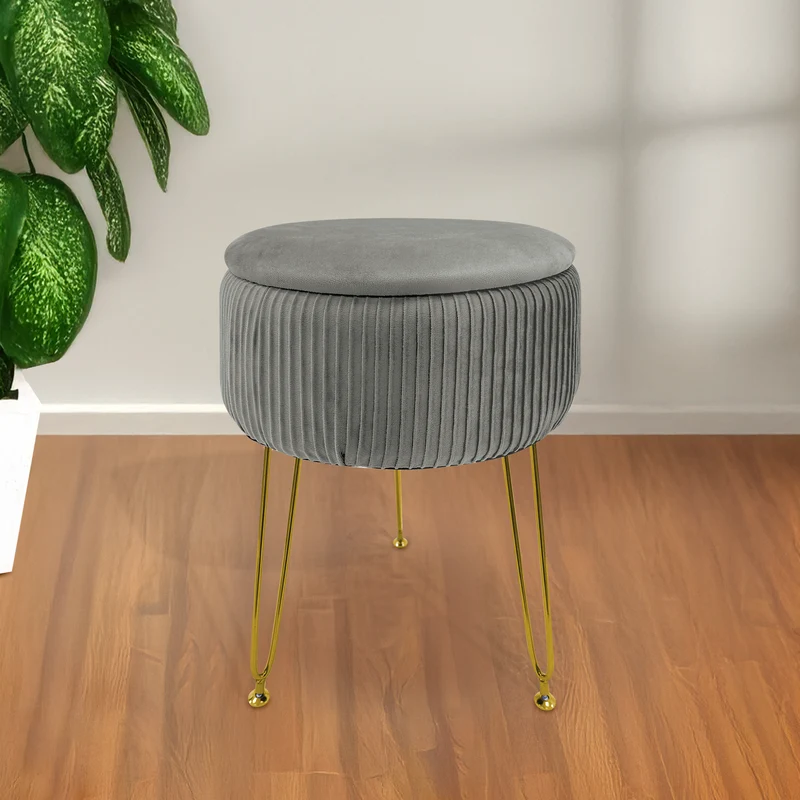 Pouf Velluto Contenitore | Gambe Oro Il Gruppone