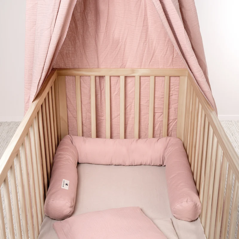 Bettschlange aus Baumwollmusselin, Dusty Rose