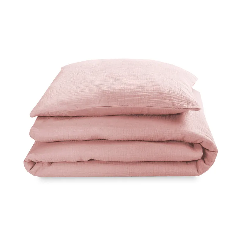 Bettwäsche aus Baumwollmusselin, Dusty Rose