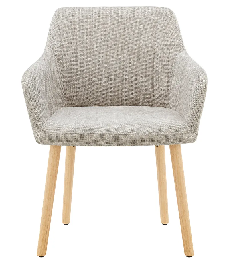 Poltroncina Stile Scandinavo in Tessuto con Gambe in Legno Il Gruppone