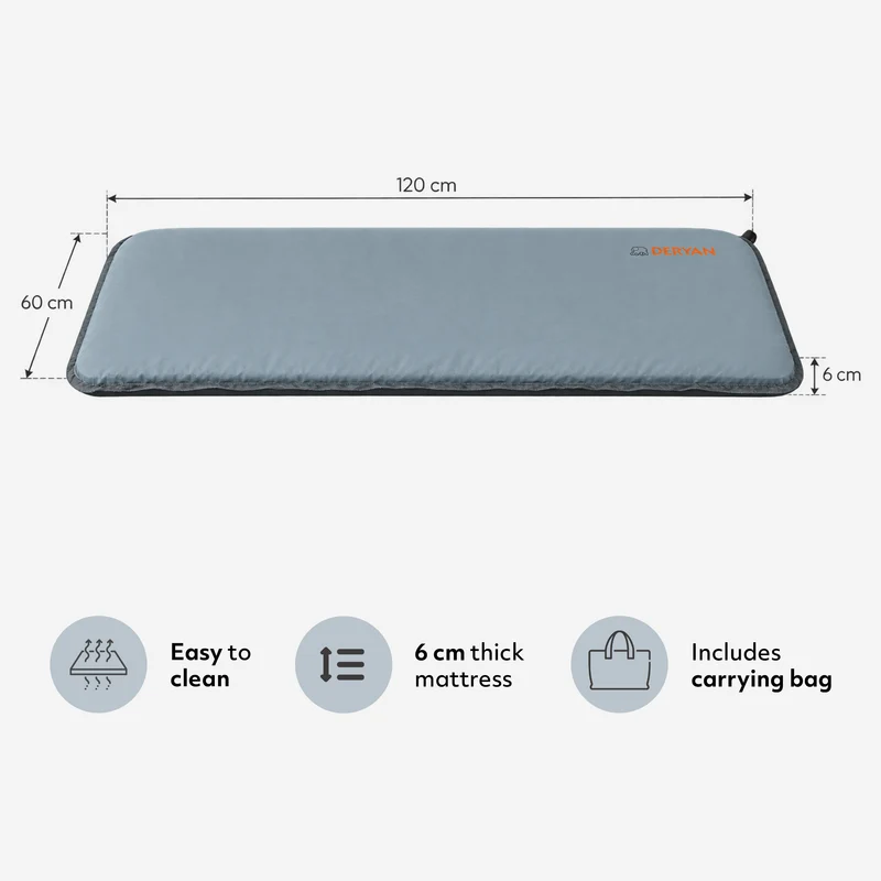 Selbstaufblasbare Campingmatratze – Grau – 120 x 60 cm