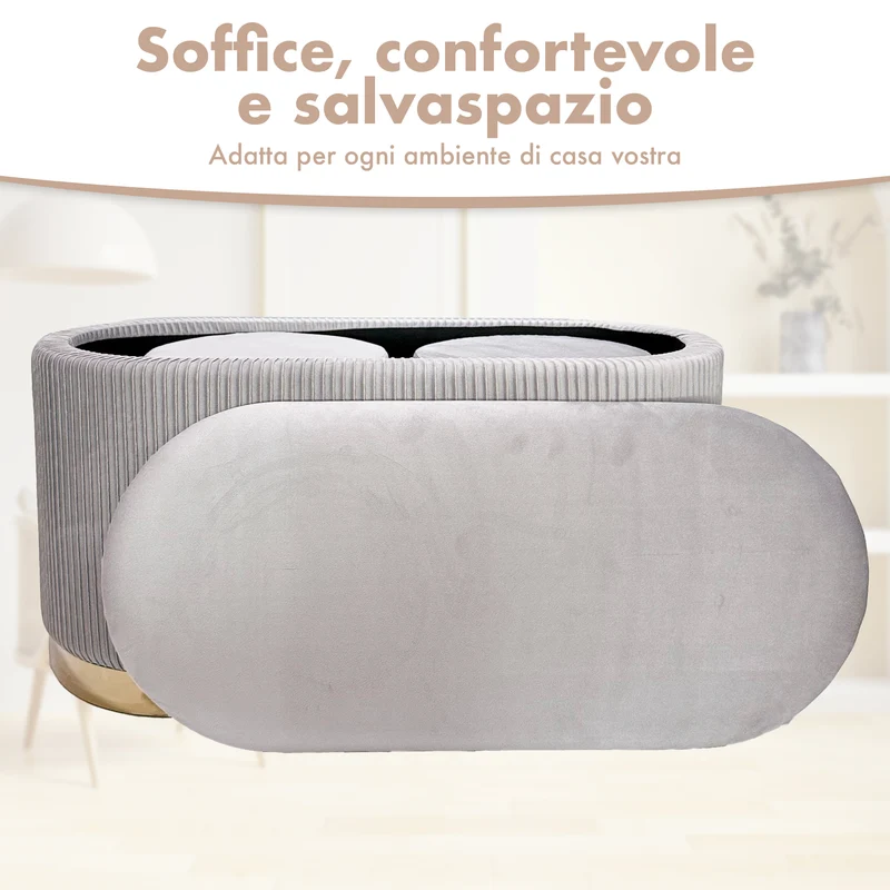 Set 3 Pouf Velluto Design Moderno Salvaspazio Il Gruppone