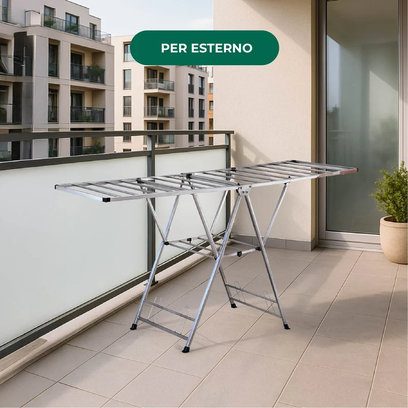 Stendibiancheria in Acciaio Inox Pieghevole 180 cm Il Gruppone