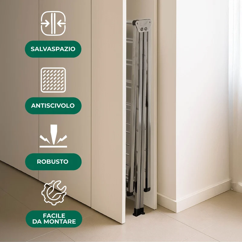 Stendibiancheria in Acciaio Inox Pieghevole 180 cm Il Gruppone