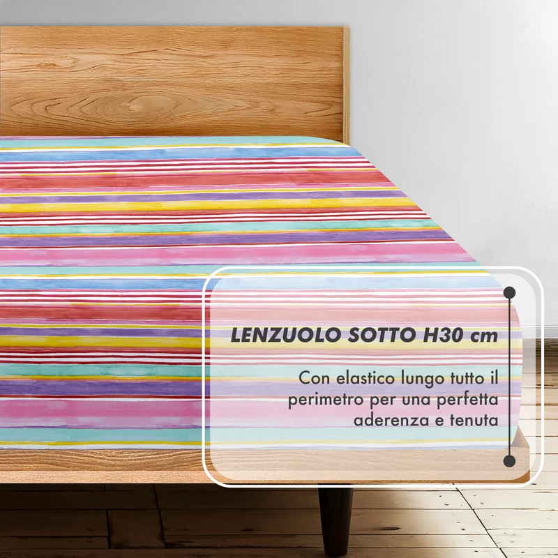 Completo Lenzuola Matrimoniale No Stiro in Morbida Microfibra e Made in Italy Il Gruppone