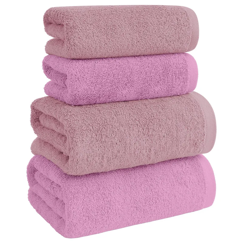 Set Asciugamani Bagno 4 Pezzi in Spugna di Cotone 500 g Certificati Oeko-Tex Bicolore Il Gruppone