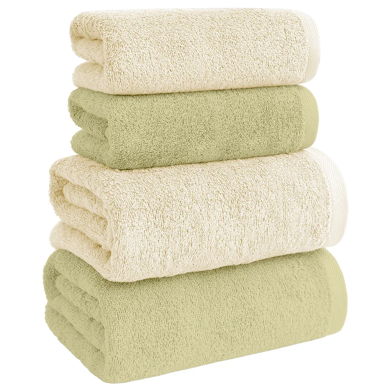 Set Asciugamani Bagno 4 Pezzi in Spugna di Cotone 500 g Certificati Oeko-Tex Bicolore Il Gruppone