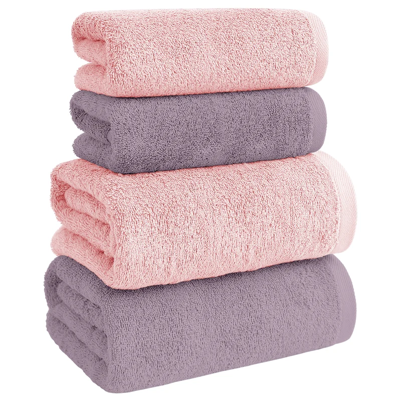 Set Asciugamani Bagno 4 Pezzi in Spugna di Cotone 500 g Certificati Oeko-Tex Bicolore Il Gruppone