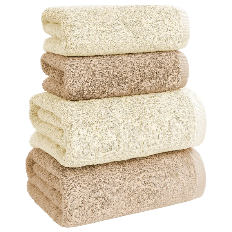 Set Asciugamani Bagno 4 Pezzi in Spugna di Cotone 500 g Certificati Oeko-Tex Bicolore Il Gruppone