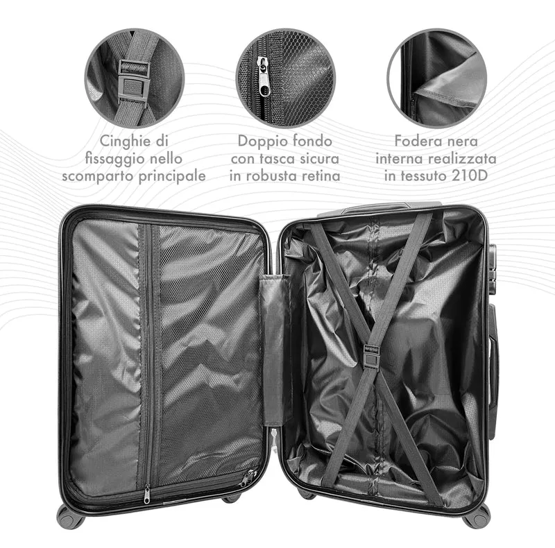 Set Di 3 Valigie Rigide ABS Valigia Da Viaggio Con Chiusura Lucchetto Il Gruppone