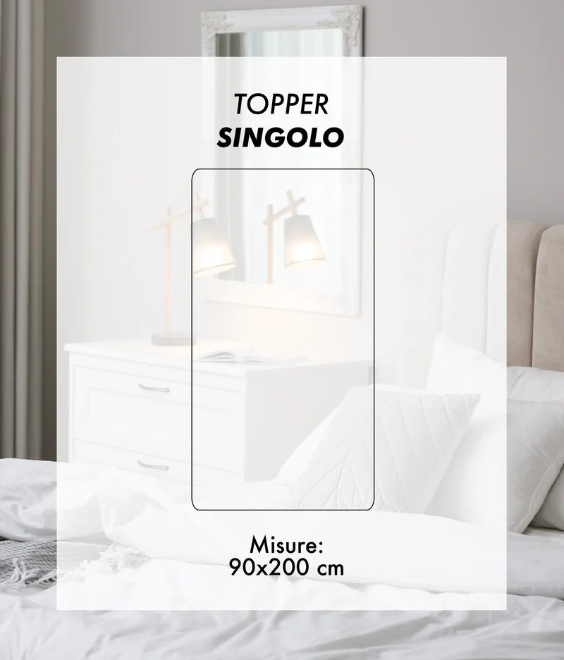 Topper Aloe Vera 400 g ad Alta Densità con Elastici Lavabile Certificato Oeko-Tex Il Gruppone