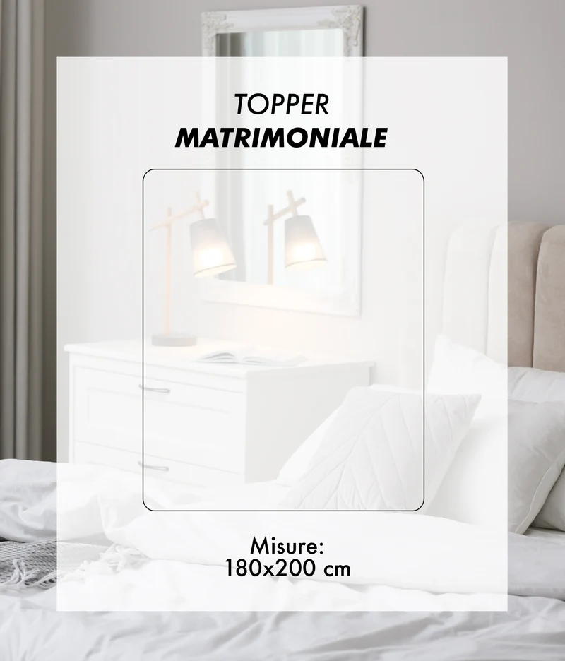 Topper Aloe Vera 400 g ad Alta Densità con Elastici Lavabile Certificato Oeko-Tex Il Gruppone