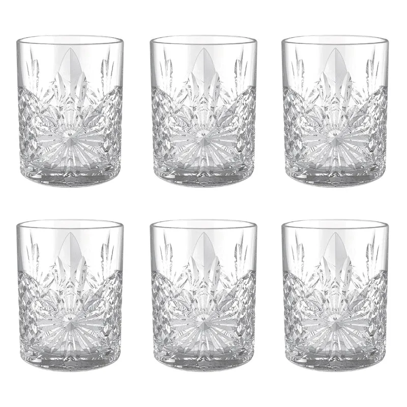 Set 6 Bicchieri da Whisky 31 cl in Vetro Lavorato Design Moderno Il Gruppone