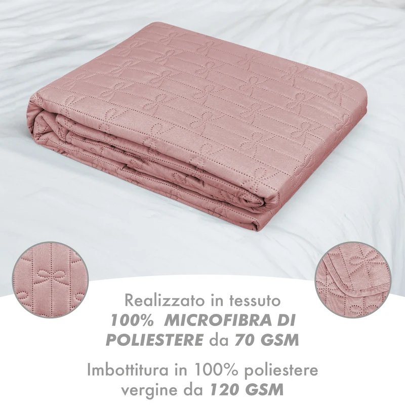 Copriletto Matrimoniale Trapuntato con Fiocchetti – Leggero ed Elegante Primavera/Estate Il Gruppone